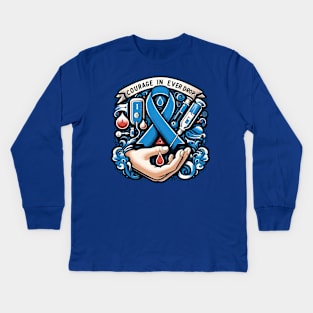 Resilience and Hope: Type 1 Diabetes Awareness Kids Long Sleeve T-Shirt